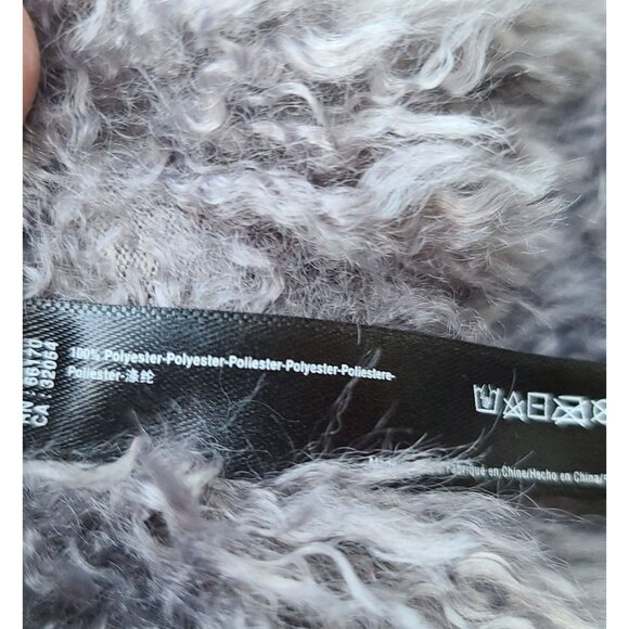 Anthropologie Faux Fur Scarf Blue Gray Colorblock Cozy Soft Boho 62" x 8" NWOT - Picture 5 of 6